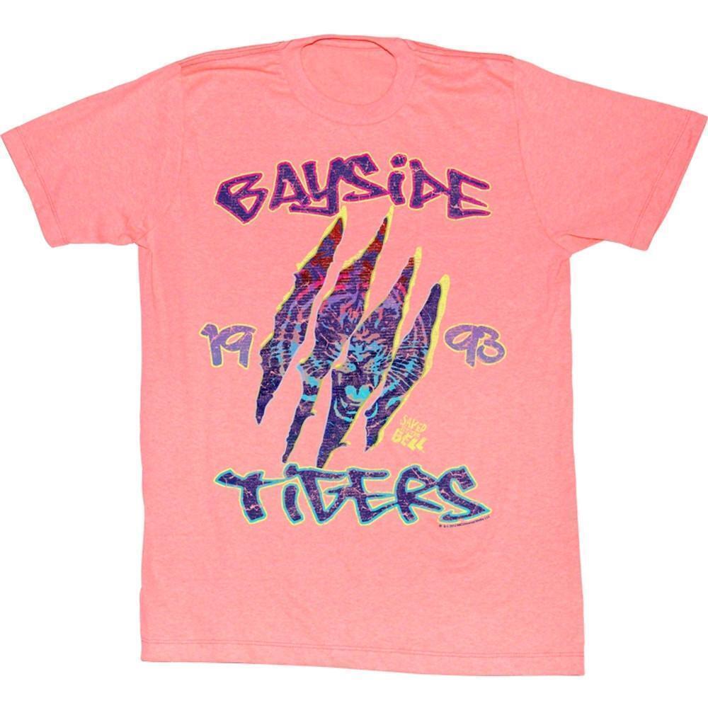 Saved By The Bell Retro Bayside Coral Silk Heather T Shirt